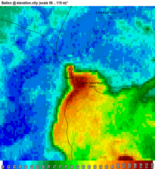 Ballon elevation map