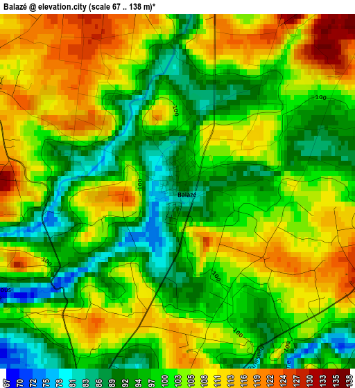 Balazé elevation map