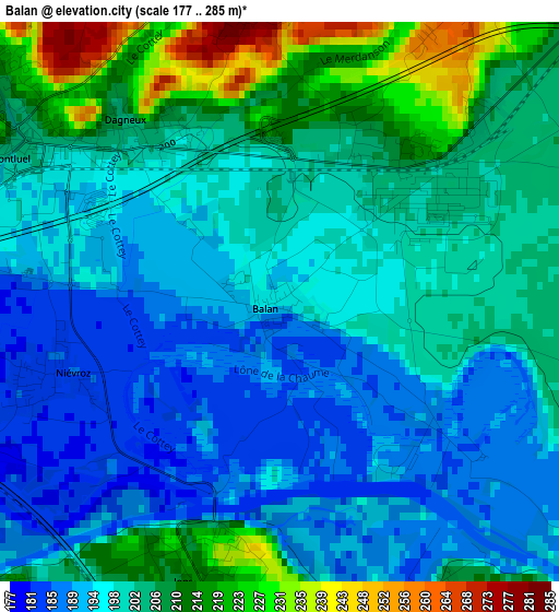 Balan elevation map