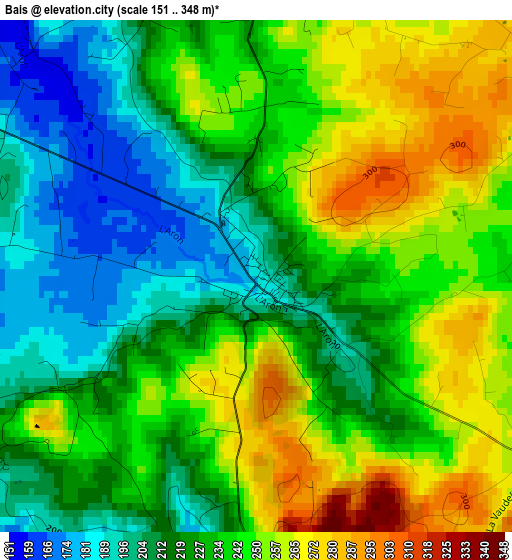 Bais elevation map