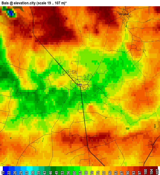 Bais elevation map