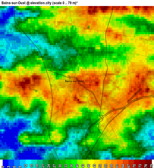 Bains-sur-Oust elevation map