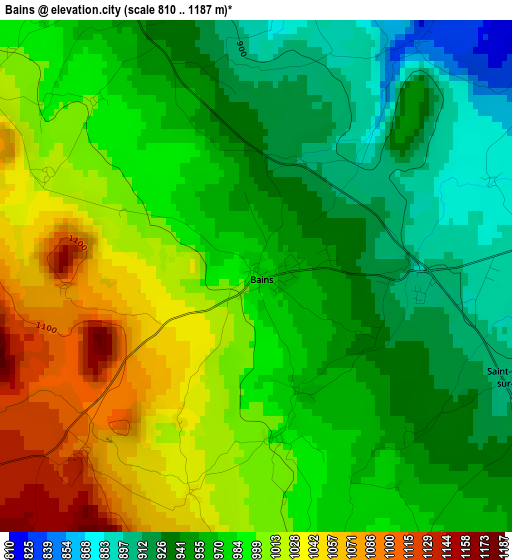 Bains elevation map