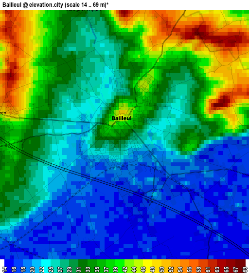 Bailleul elevation map