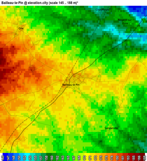 Bailleau-le-Pin elevation map