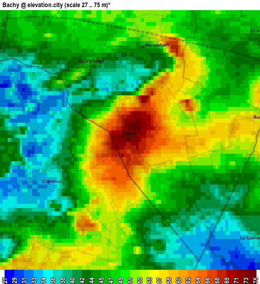 Bachy elevation map