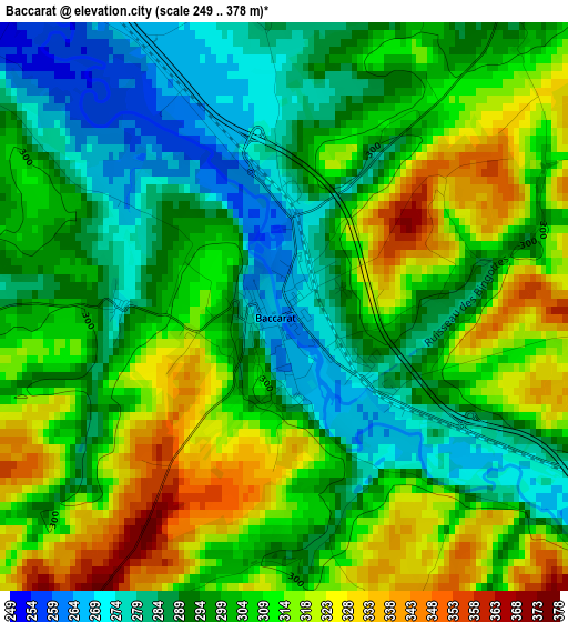 Baccarat elevation map