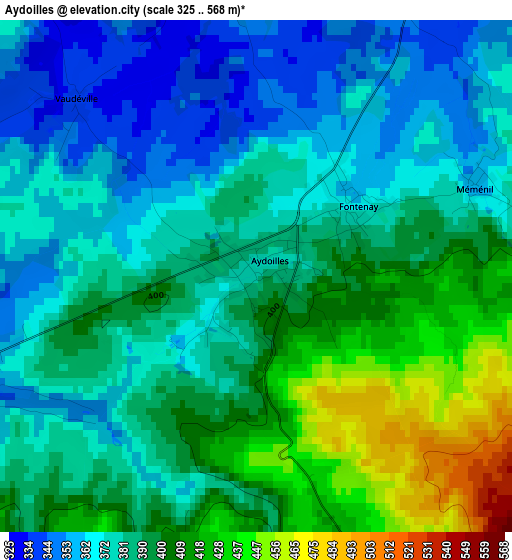 Aydoilles elevation map