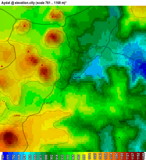 Aydat elevation map