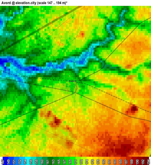 Avord elevation map