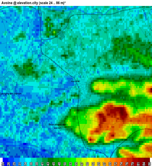 Avoine elevation map