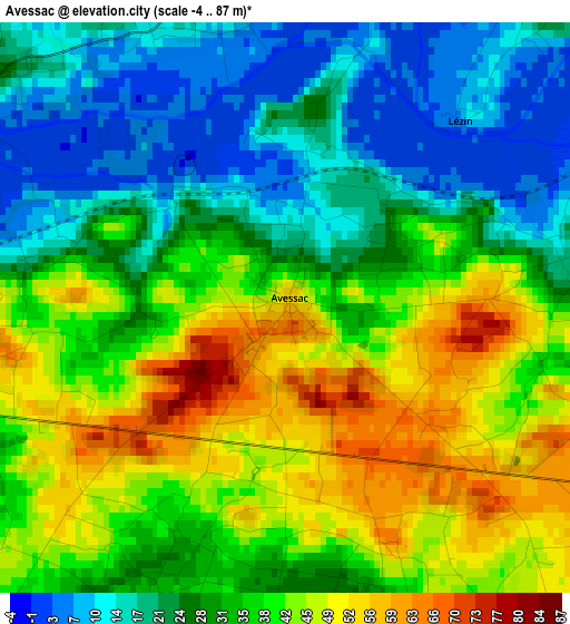 Avessac elevation map