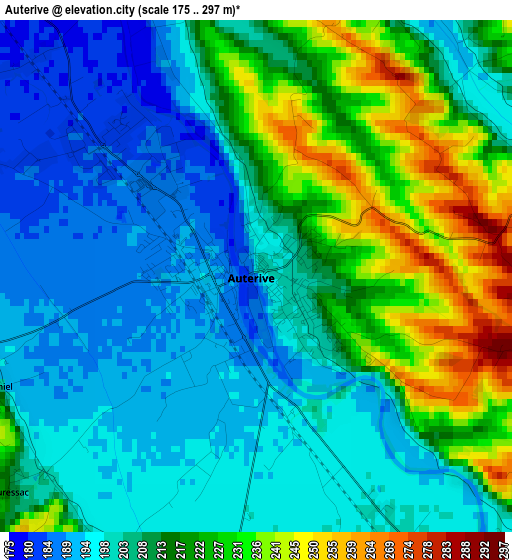 Auterive elevation map