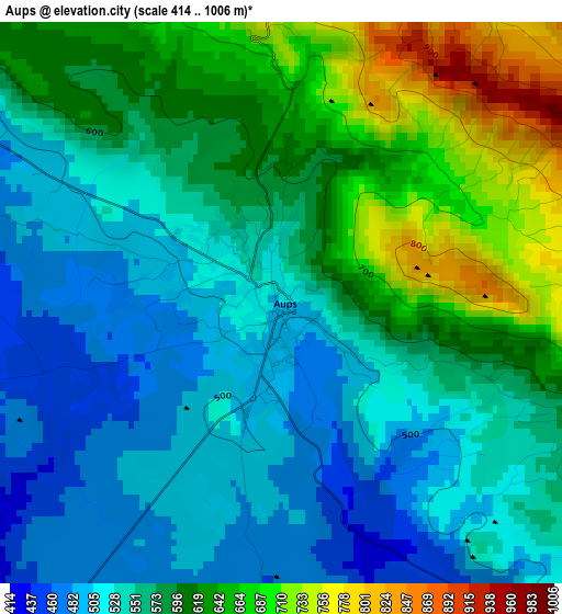 Aups elevation map