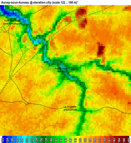 Aunay-sous-Auneau elevation map