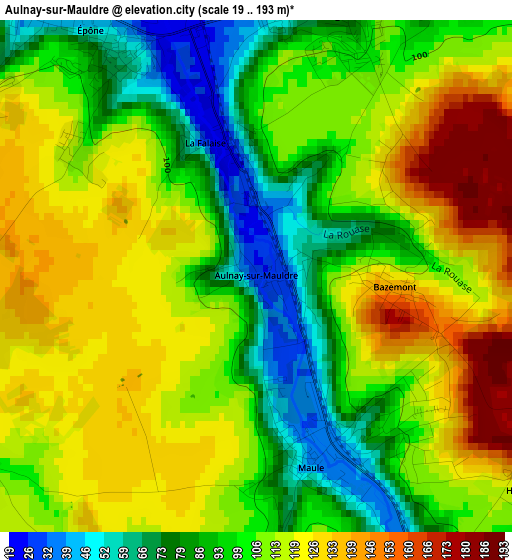 Aulnay-sur-Mauldre elevation map