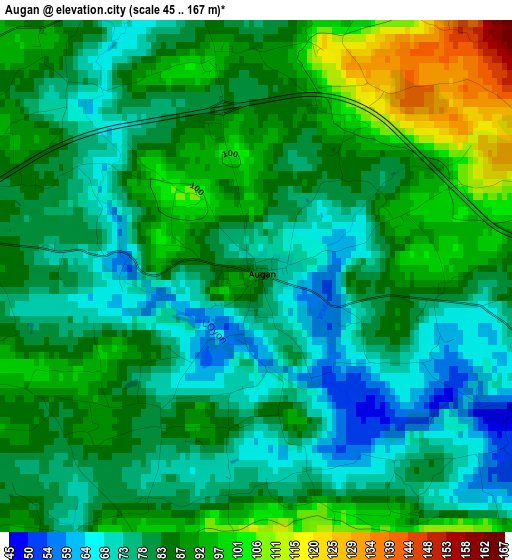 Augan elevation map