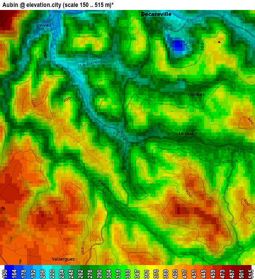 Aubin elevation map