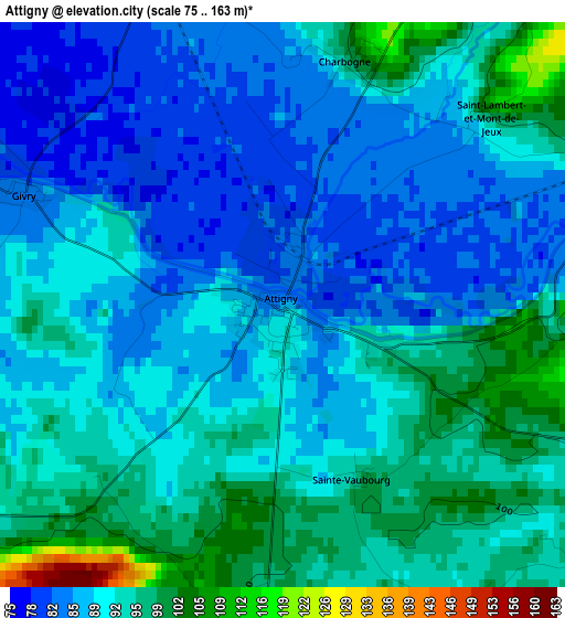 Attigny elevation map