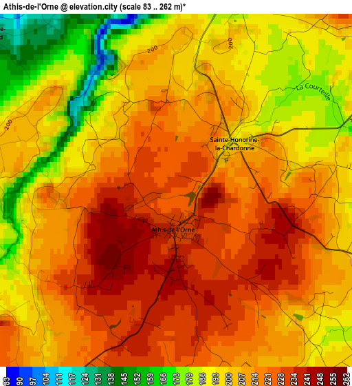 Athis-de-l'Orne elevation map