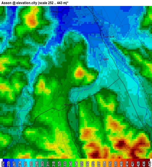 Asson elevation map