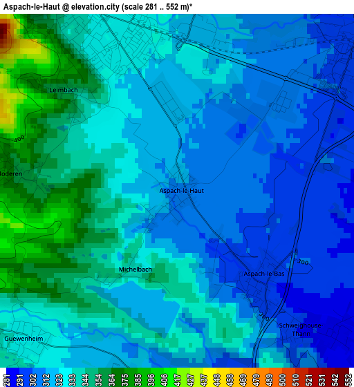 Aspach-le-Haut elevation map