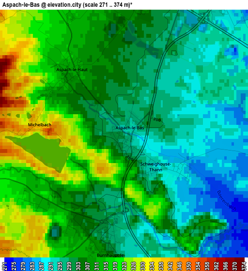 Aspach-le-Bas elevation map