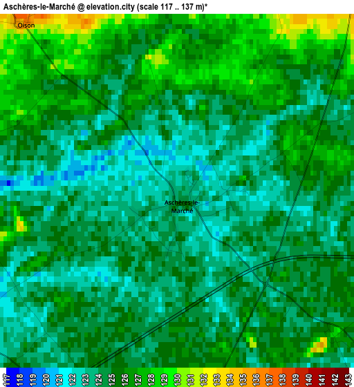 Aschères-le-Marché elevation map