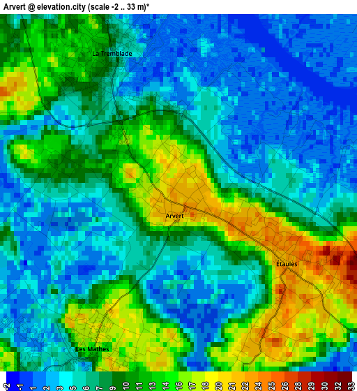 Arvert elevation map