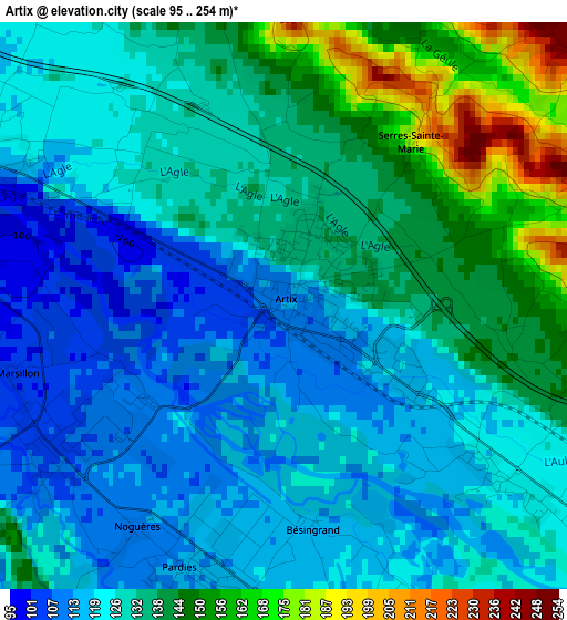 Artix elevation map