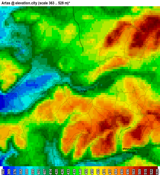 Artas elevation map