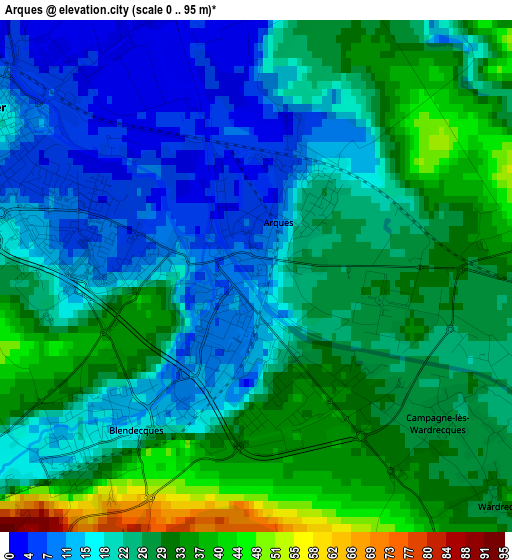 Arques elevation map