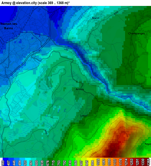 Armoy elevation map