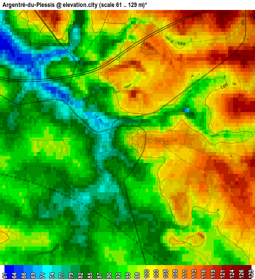 Argentré-du-Plessis elevation map