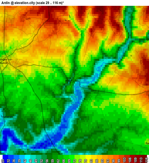 Ardin elevation map