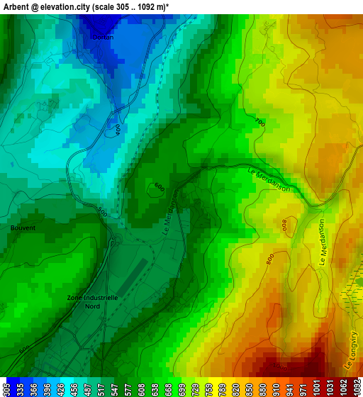 Arbent elevation map