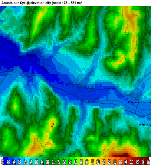 Aouste-sur-Sye elevation map