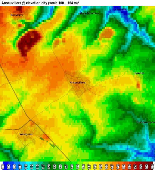 Ansauvillers elevation map