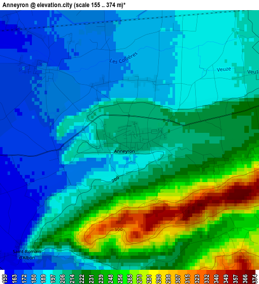 Anneyron elevation map