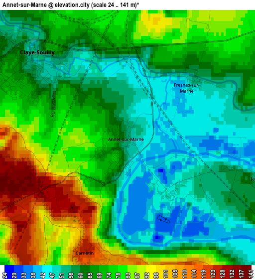 Annet-sur-Marne elevation map