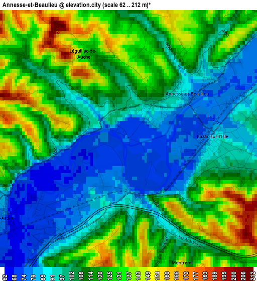 Annesse-et-Beaulieu elevation map