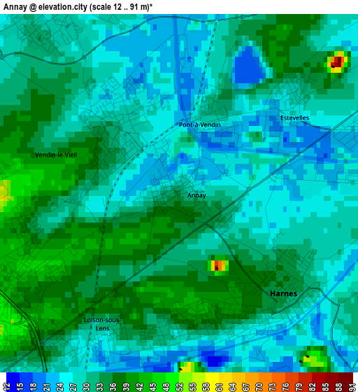 Annay elevation map