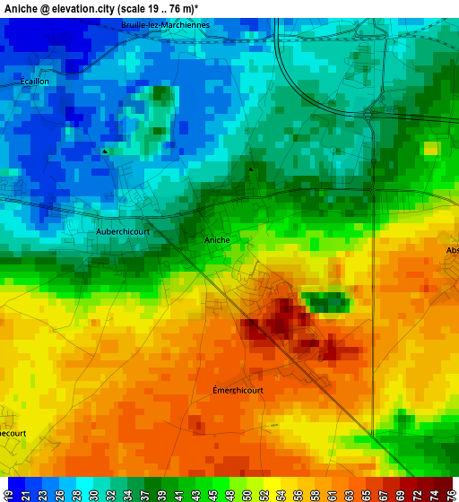 Aniche elevation map