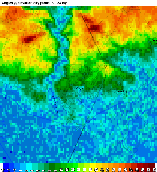 Angles elevation map