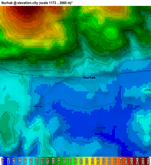 Nurhak elevation map