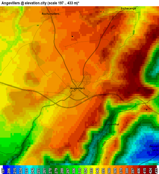 Angevillers elevation map