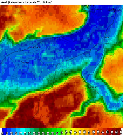 Anet elevation map