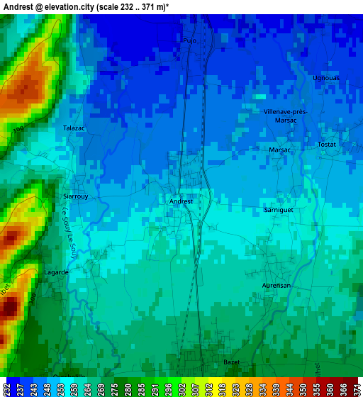 Andrest elevation map