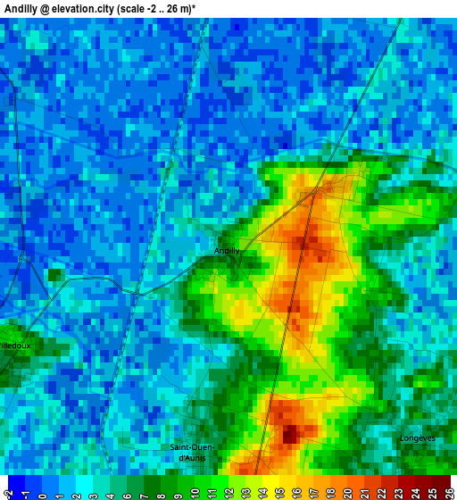 Andilly elevation map