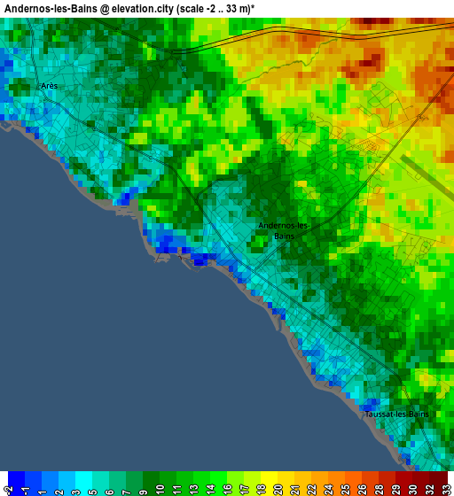 Andernos-les-Bains elevation map